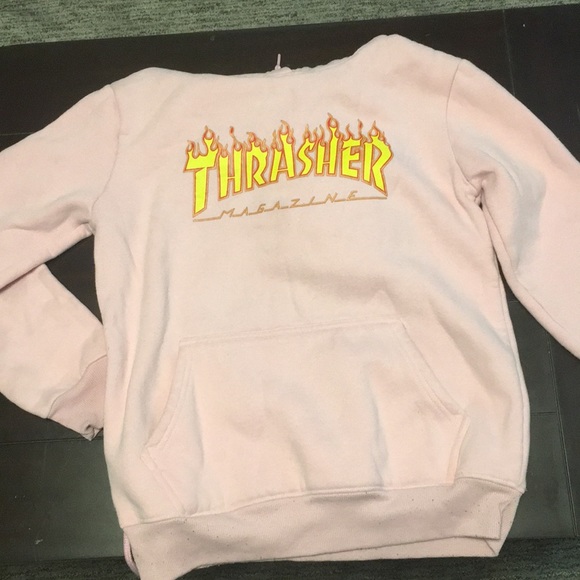 Thrasher Tops - pink thrasher hoodie